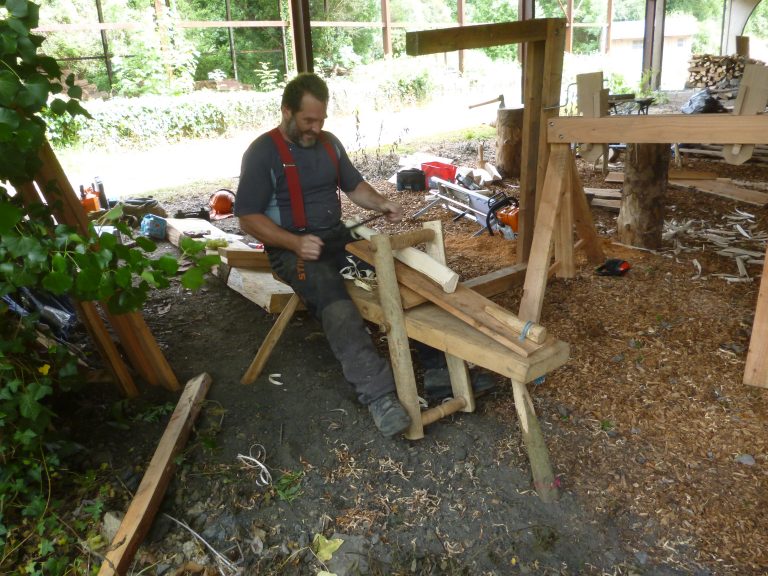Make a shave horse in 2 days green woodworking courses in devon with
